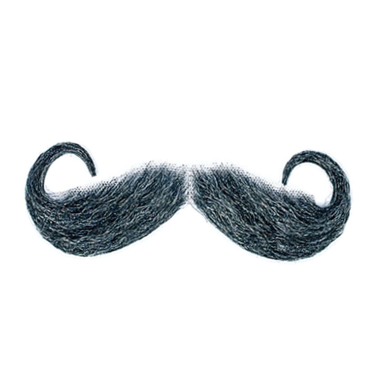 Baffi maxi arricciati grigio