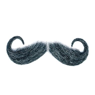 Baffi maxi arricciati grigio