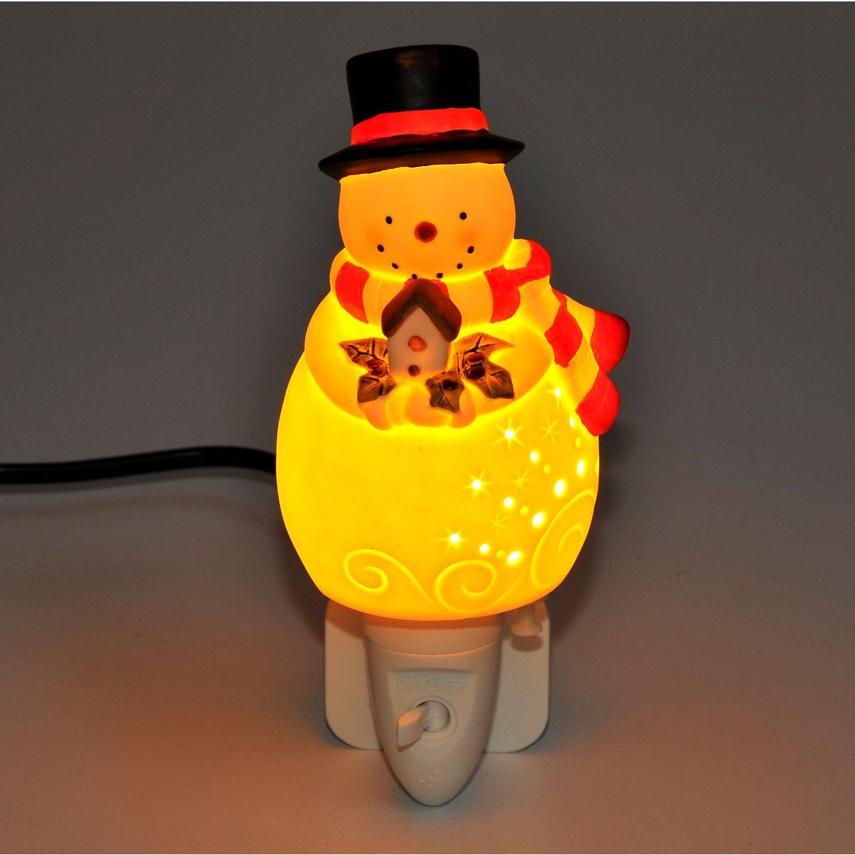 Luce notturna baby ceramica pupazzo di neve