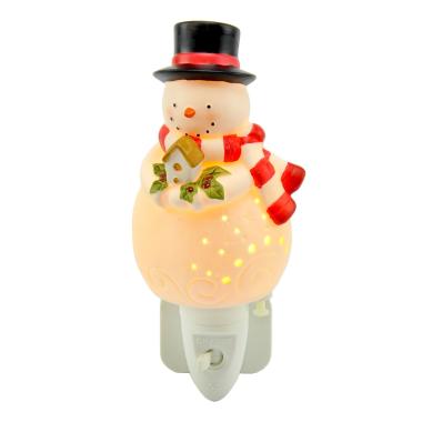 Luce notturna baby ceramica pupazzo di neve