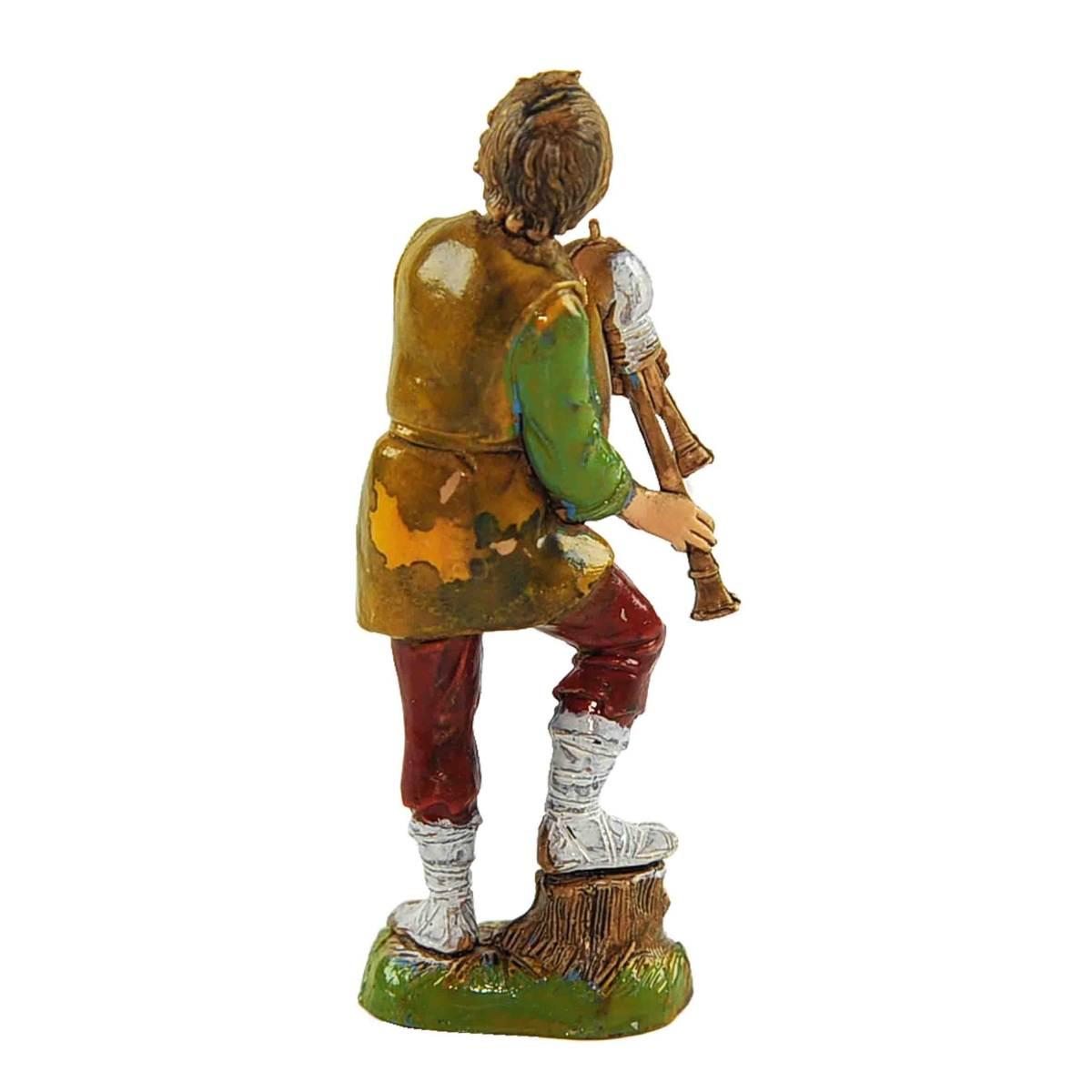 Statua presepe 10 cm pastore suonatore di zampogna