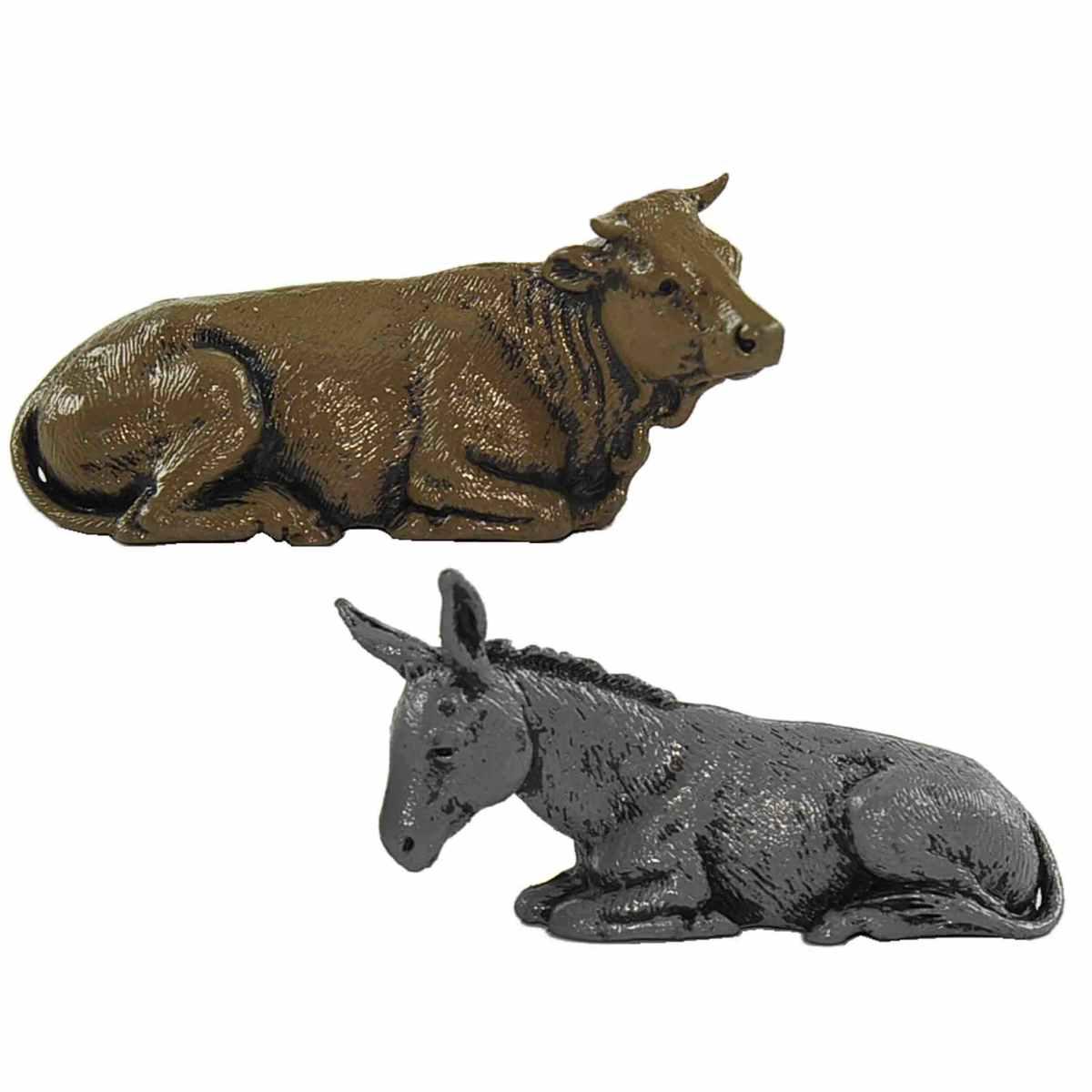 Statua presepe 6.5 cm gloria bue asinello