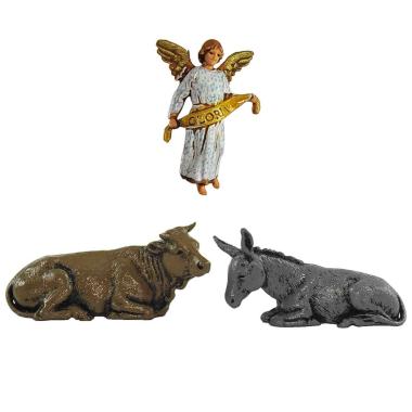 Statua presepe 6.5 cm gloria bue asinello