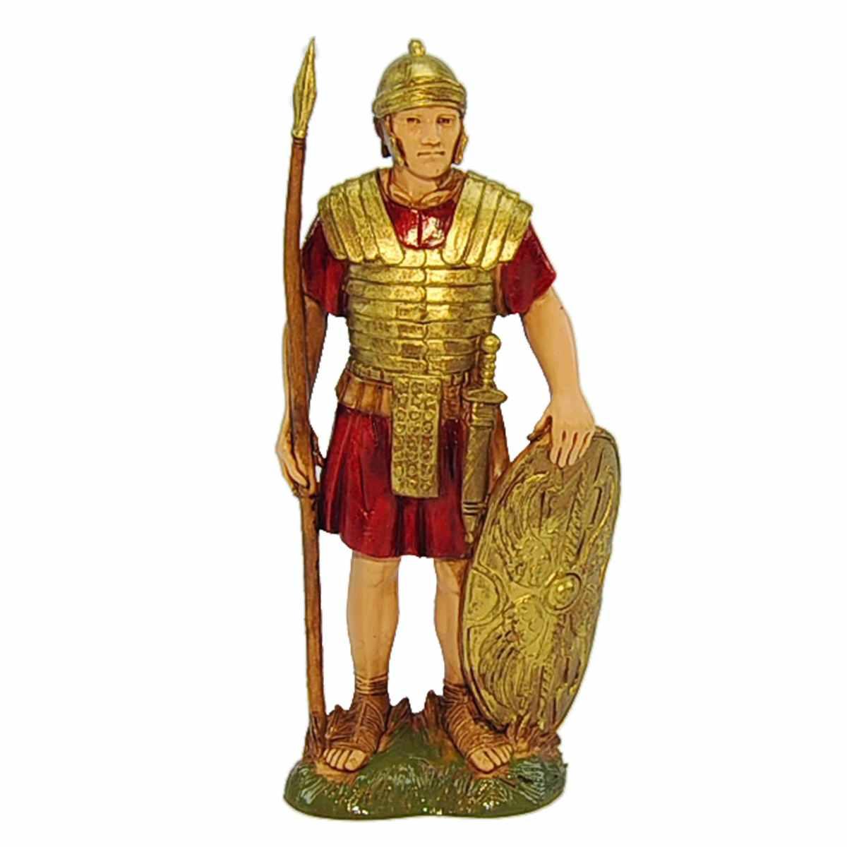 Statua presepe 12 cm soldato romano picca scudo