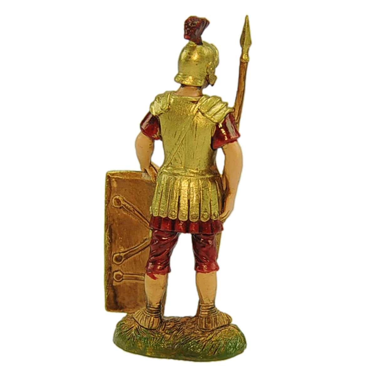 Statua presepe 10 cm soldato romano con scudo e picca