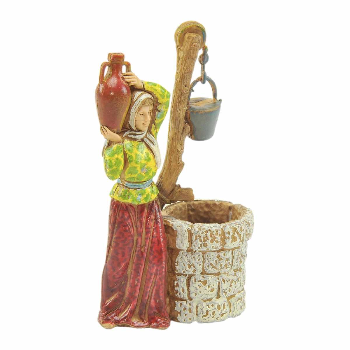 Statua presepe 10 cm donna al pozzo anfora