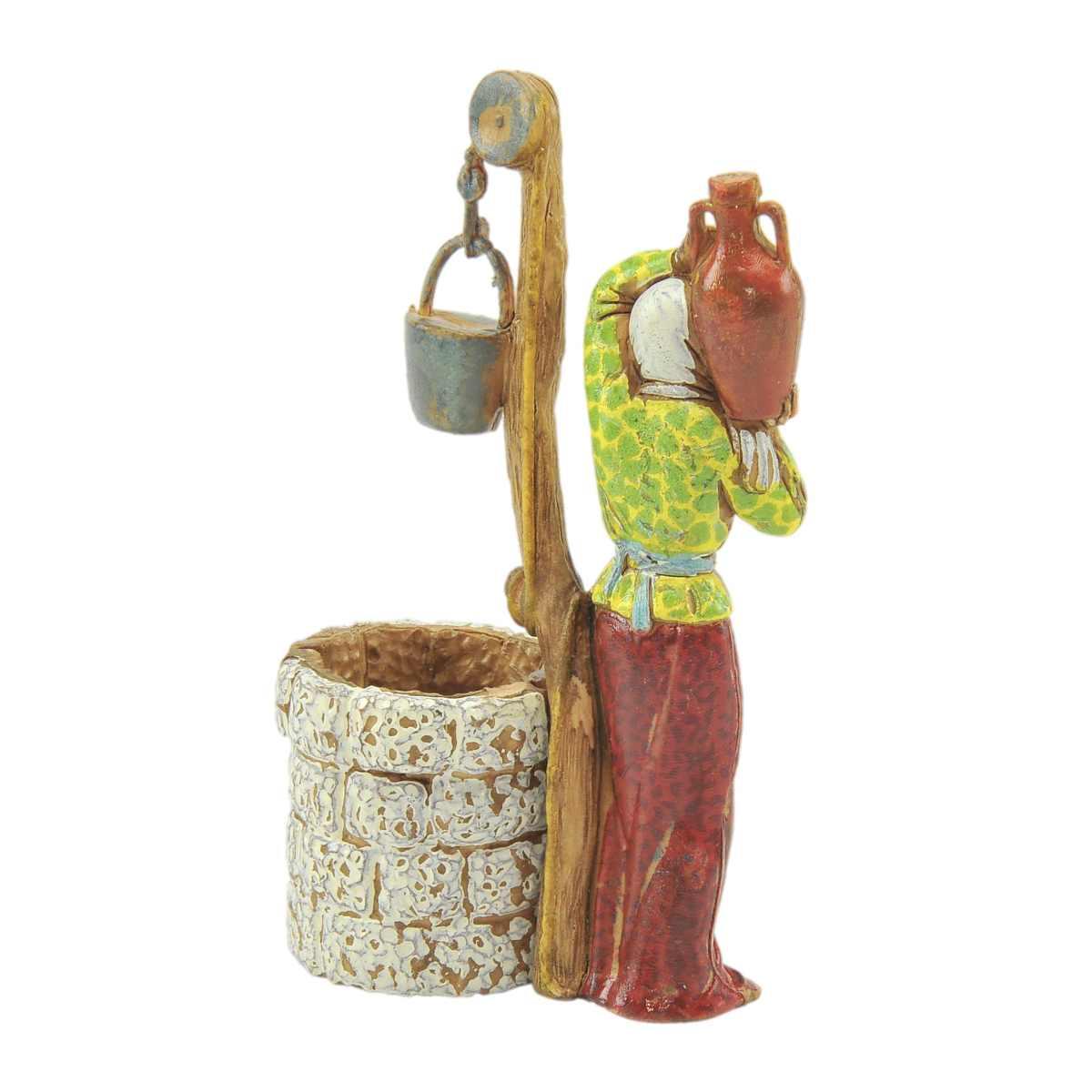 Statua presepe 10 cm donna al pozzo anfora