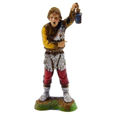 Statua presepe 10 cm pastore lanterna alzata
