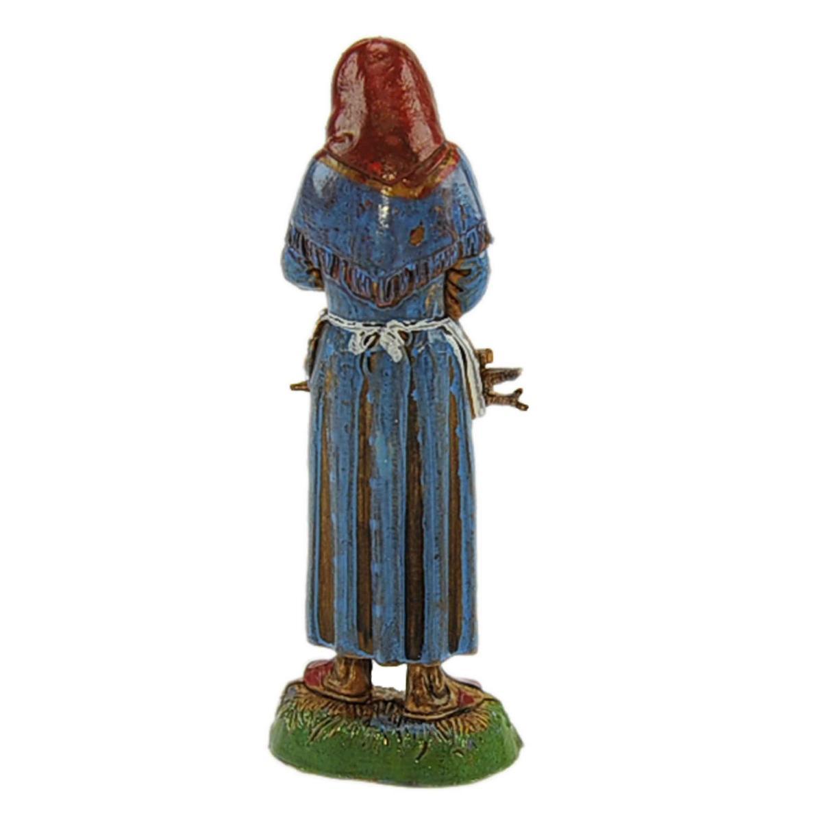 Statua presepe 10 cm vecchia legna nel grembiule