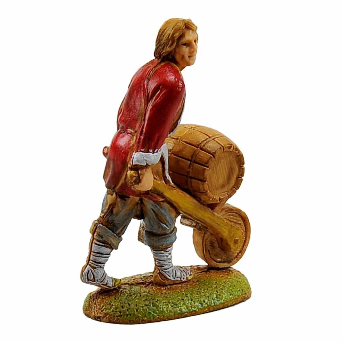 Statua presepe 6 cm uomo botte cariola