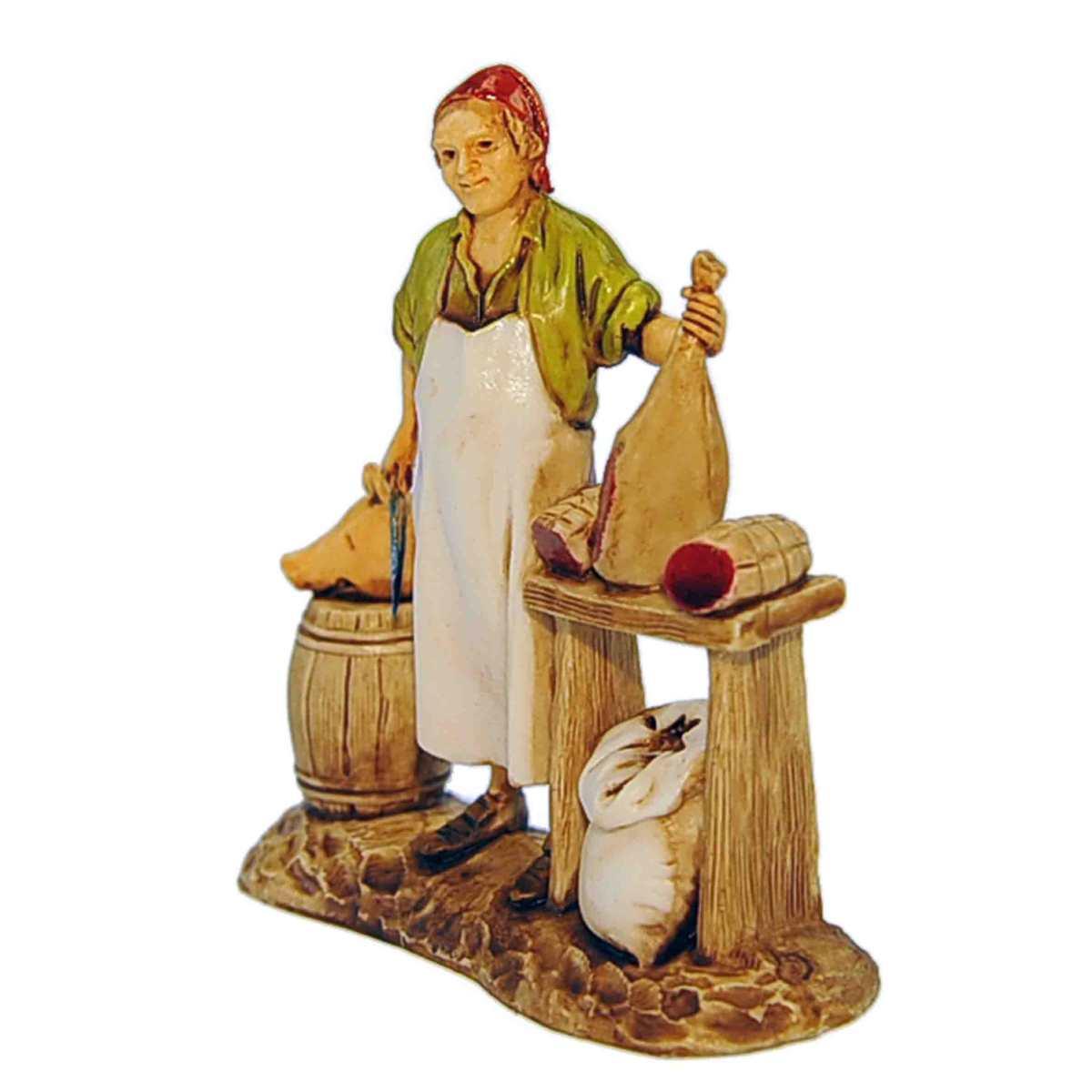 Statua presepe 8 cm salumiere banco
