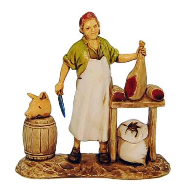 Statua presepe 8 cm salumiere banco