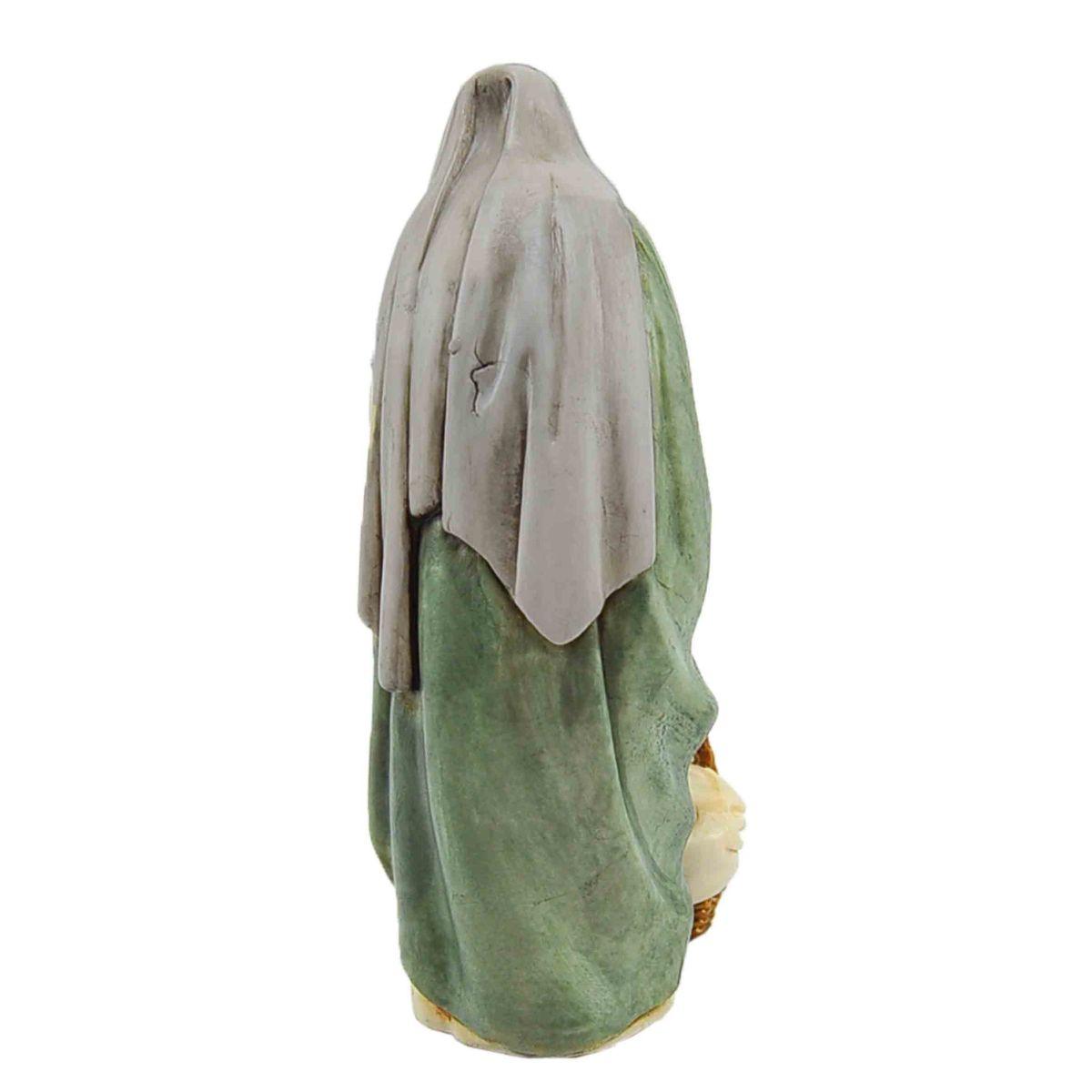 Statua presepe 13 cm vecchia cesta bastone