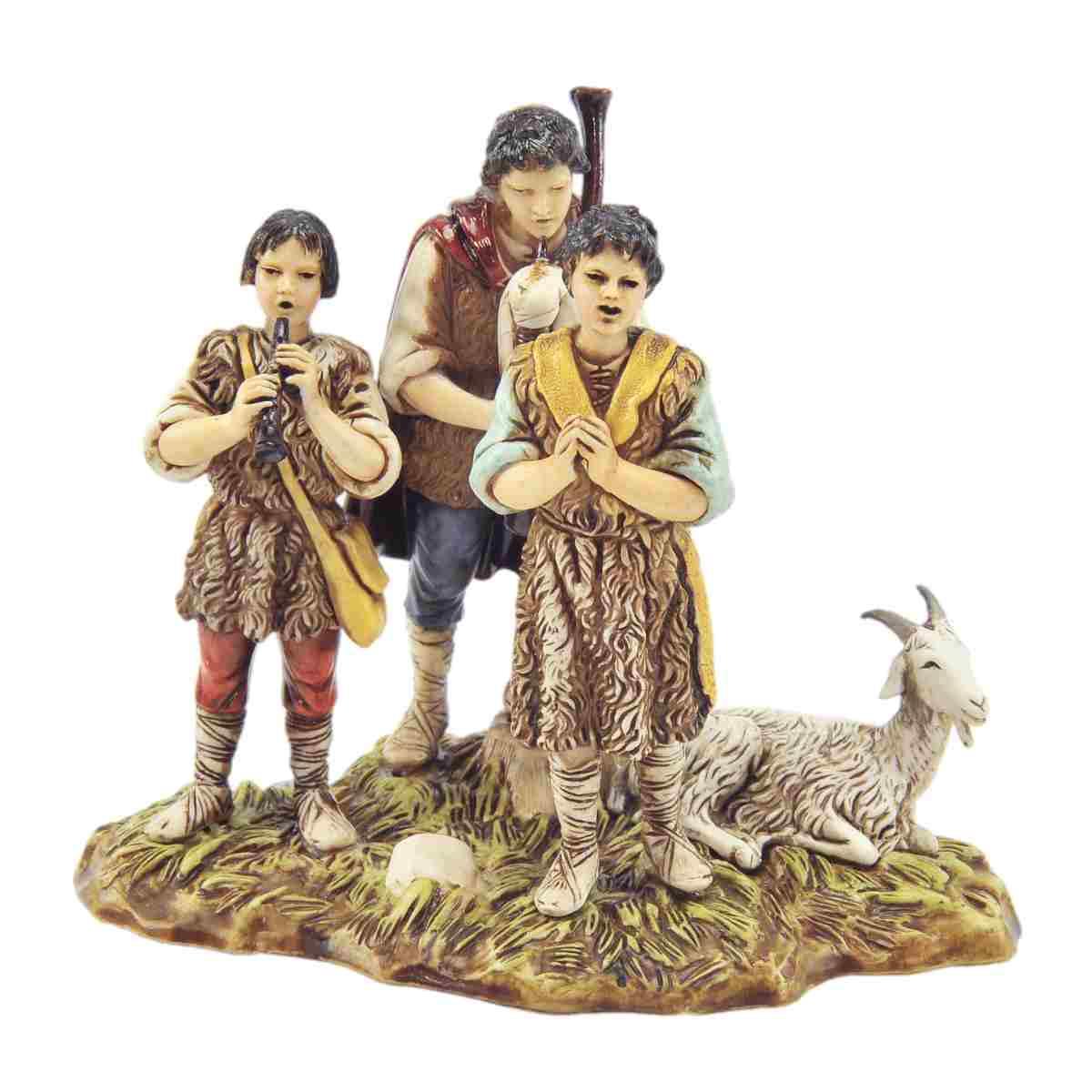 Statua presepe 10 cm gruppo musicanti pecora