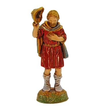 Statua presepe 6 cm uomo cappello mantello