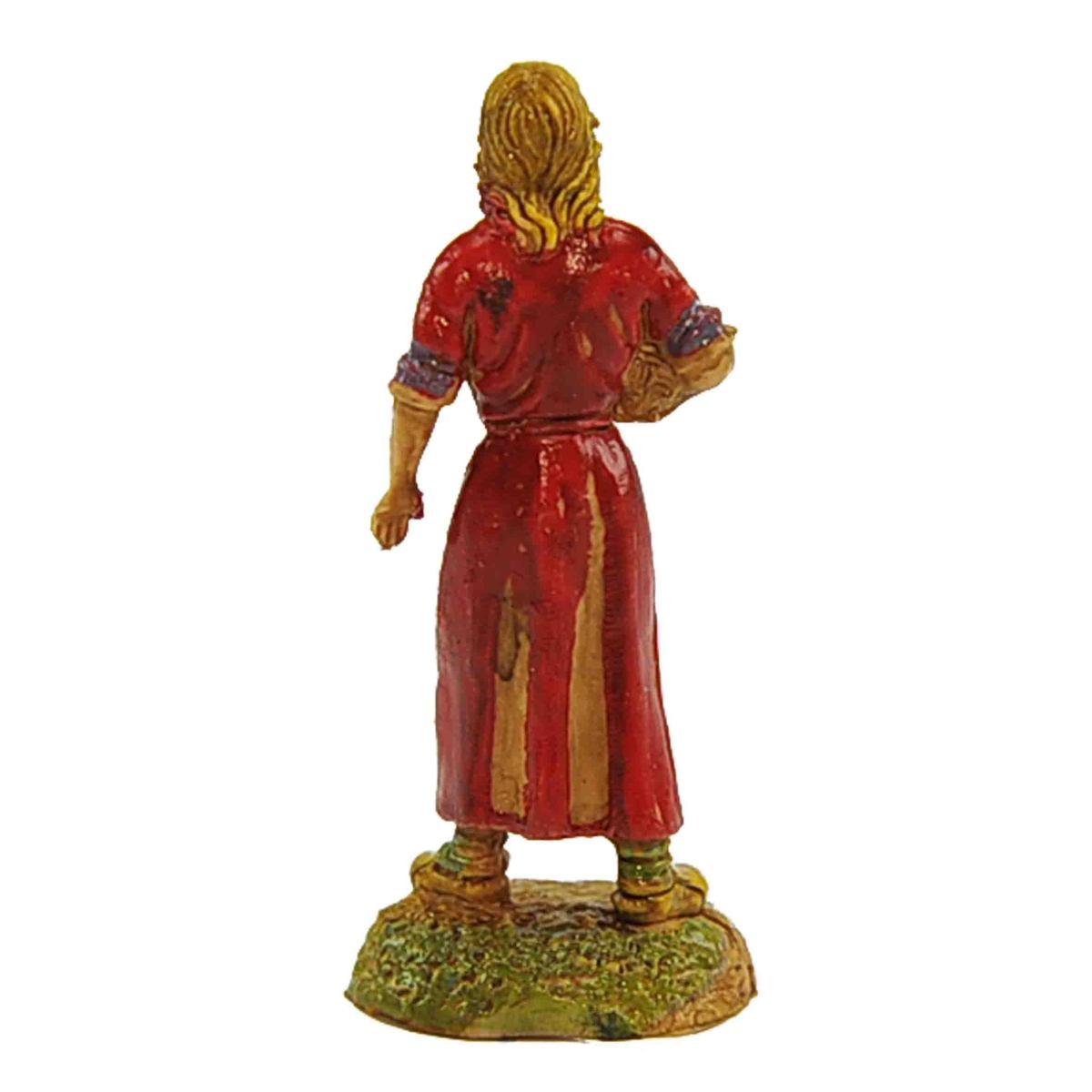 Statua presepe 6 cm donna cesta