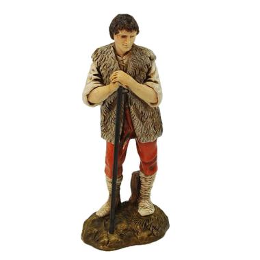 Statua presepe 12 cm pastore guardiano bastone