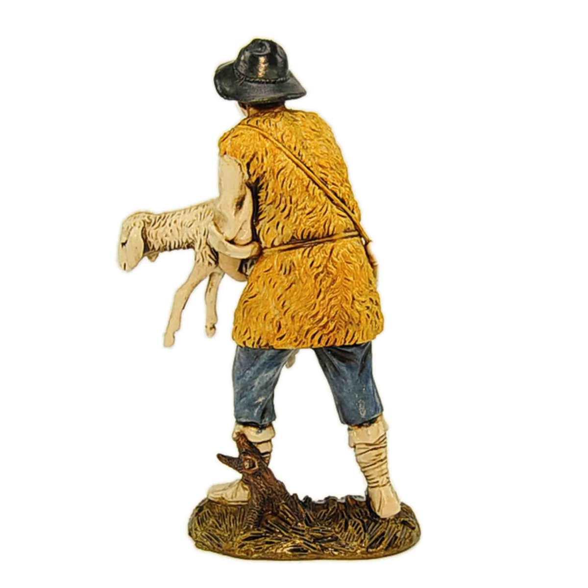 Statua presepe 12 cm buon pastore con pecora