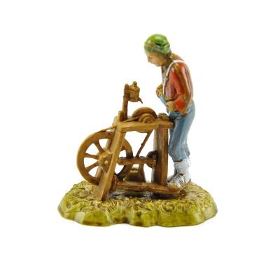 Statua presepe 10 cm arrotino banco coltello