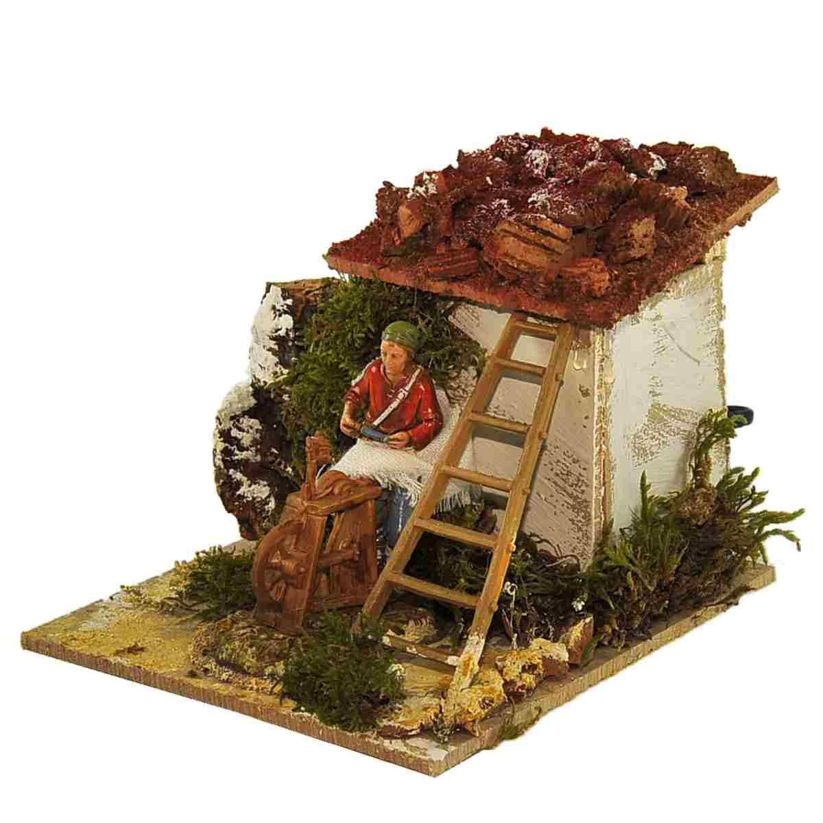 Statua presepe 10 cm arrotino movimento