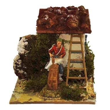 Statua presepe 10 cm arrotino movimento