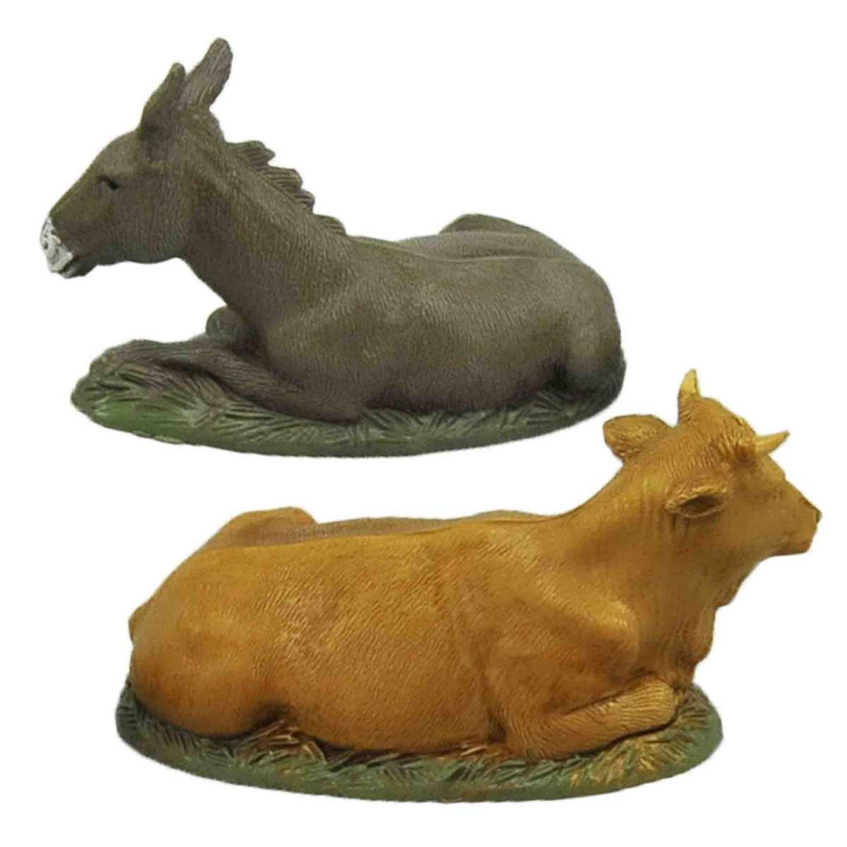 Statua presepe 10 cm natività bue asino