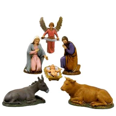 Statua presepe 10 cm natività bue asino