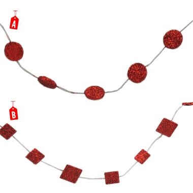 Ghirlanda natalizia rossa forme 2,70 mt
