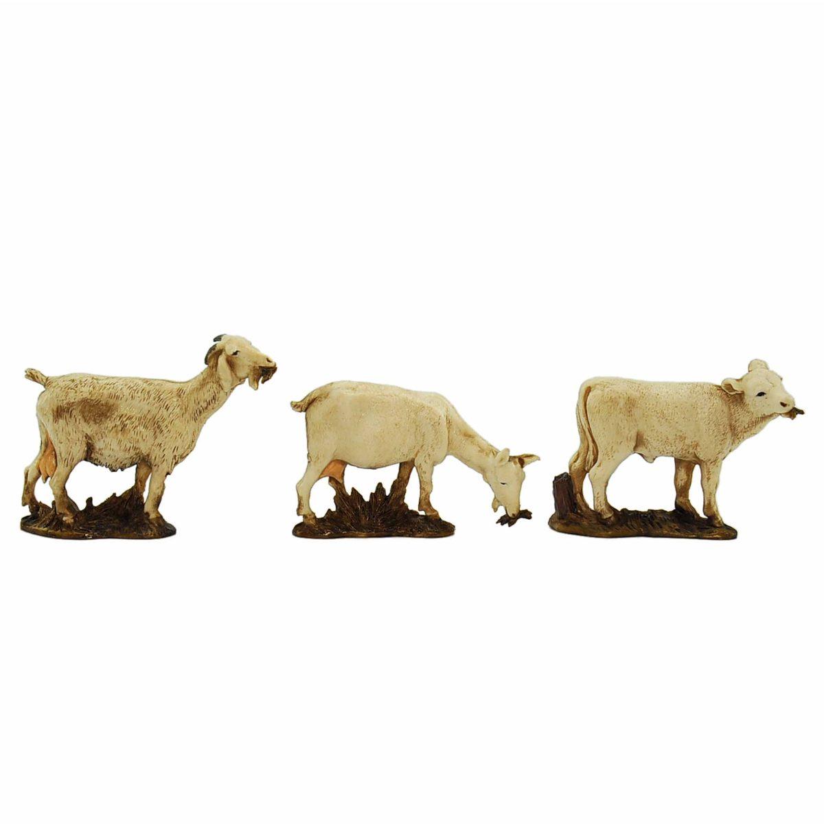 Statua presepe 10 cm vitello pecora capra