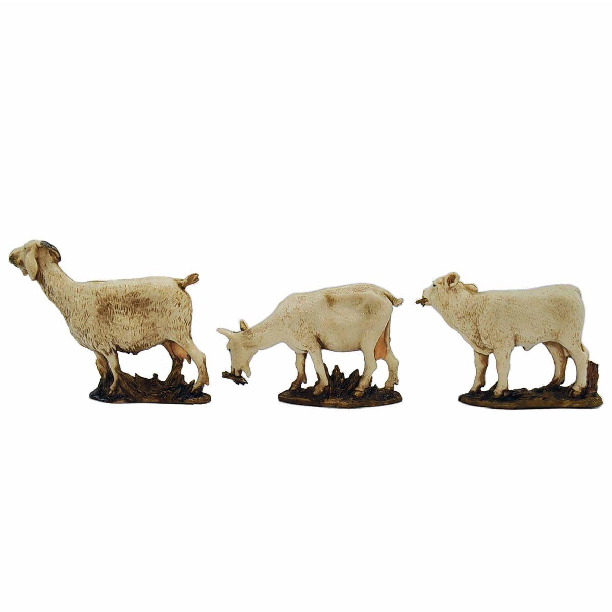 Statua presepe 10 cm vitello pecora capra