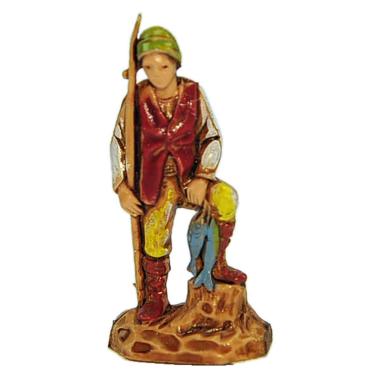 Statua presepe 3.5 cm pescatore canna