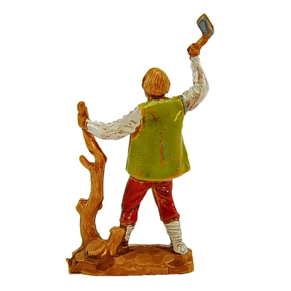 Statua presepe 3.5 cm boscaiolo accetta