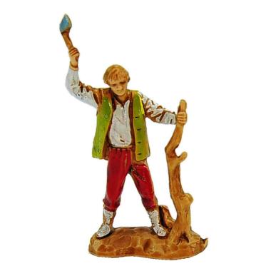 Statua presepe 3.5 cm boscaiolo accetta