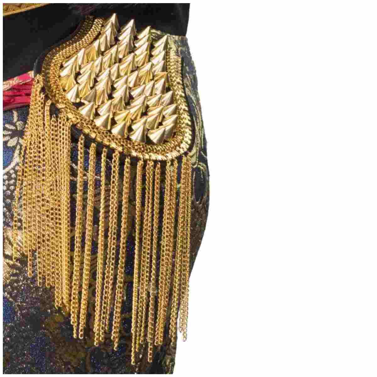 Spalline generale borchie oro Set 2 pz