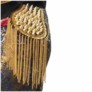 Spalline generale borchie oro Set 2 pz