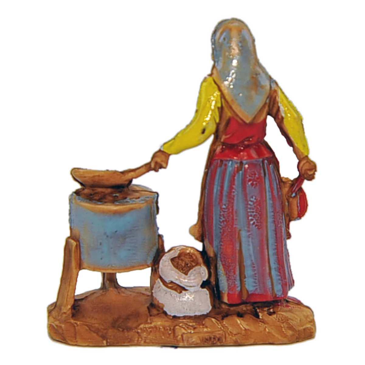 Statua presepe 3.5 cm castagnara braciere
