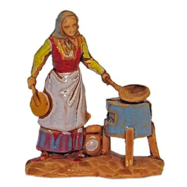 Statua presepe 3.5 cm castagnara braciere