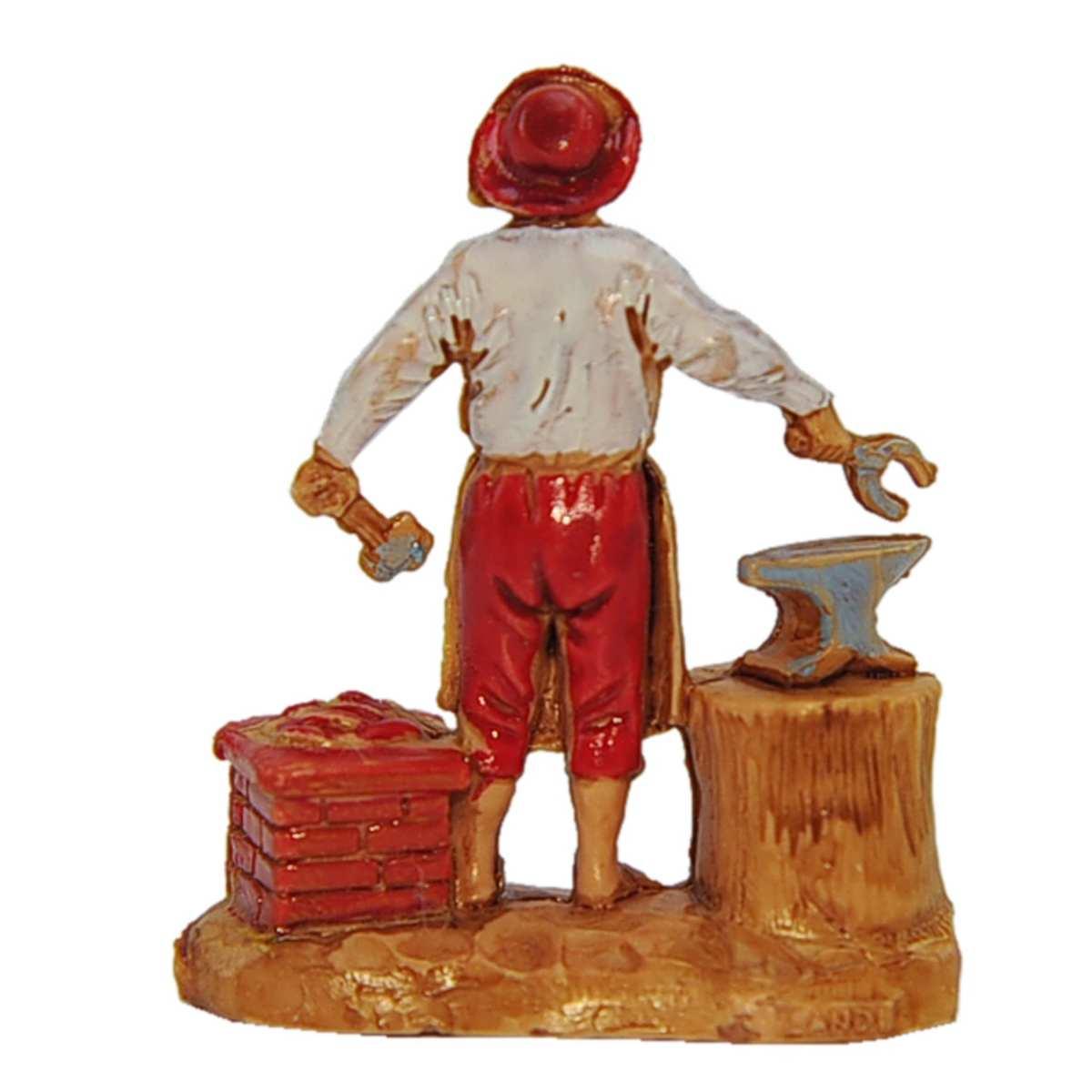 Statua presepe 3.5 cm maniscalco ceppo incudine