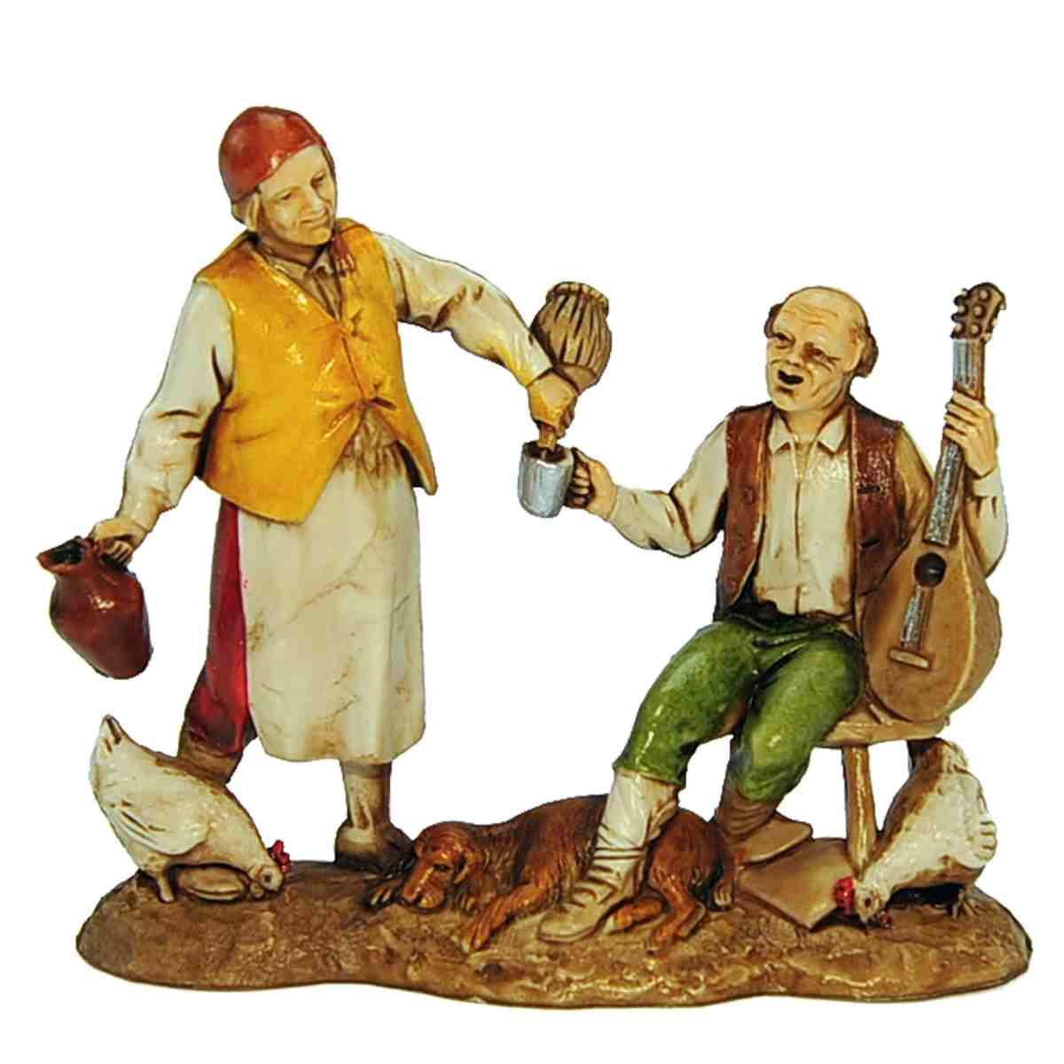 Statua presepe 8 cm oste cantastorie chitarra
