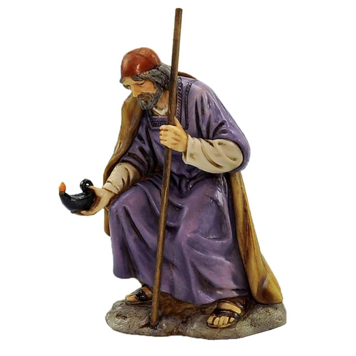 Statua presepe 13 cm natività giuseppe bambinello madonna sdraiata modello s