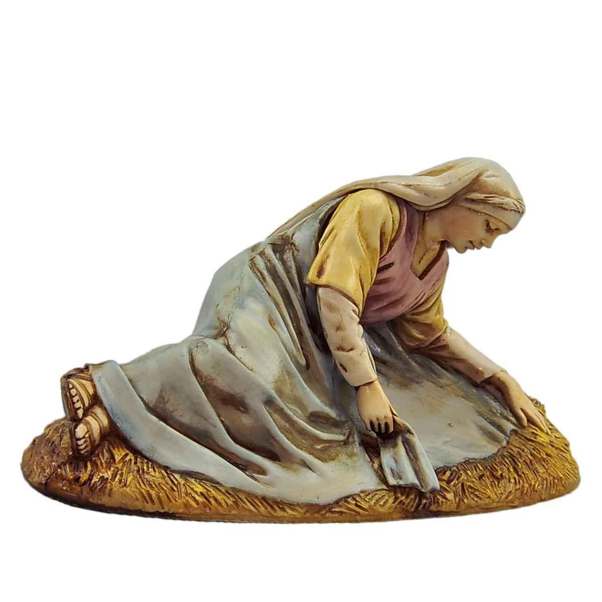 Statua presepe 13 cm natività giuseppe bambinello madonna sdraiata modello s