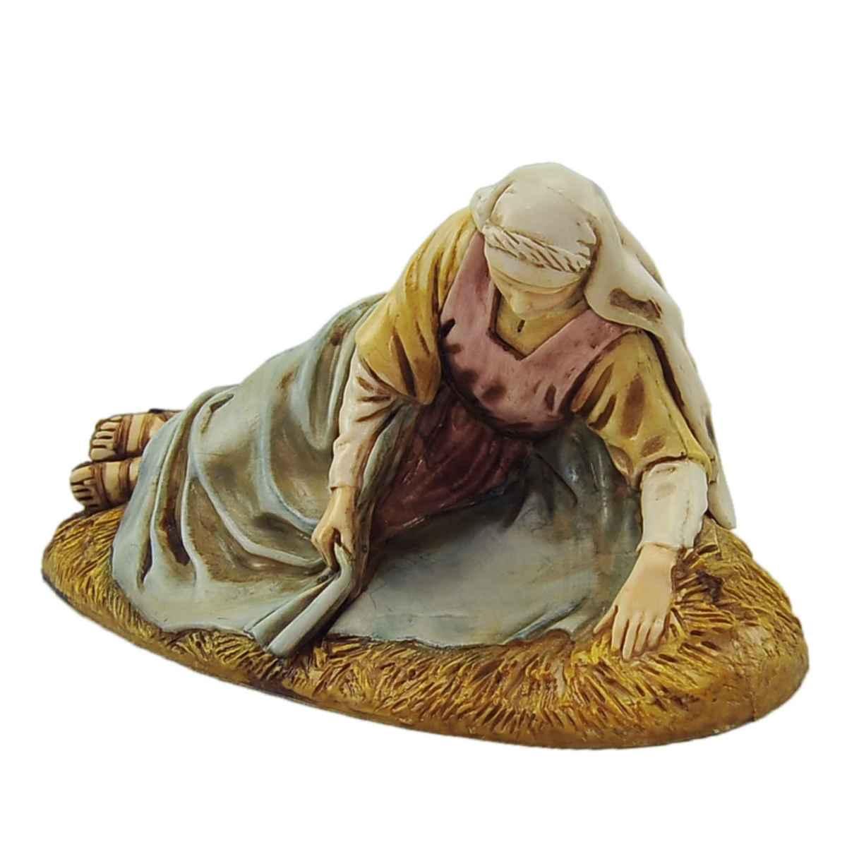 Statua presepe 13 cm natività giuseppe bambinello madonna sdraiata modello s