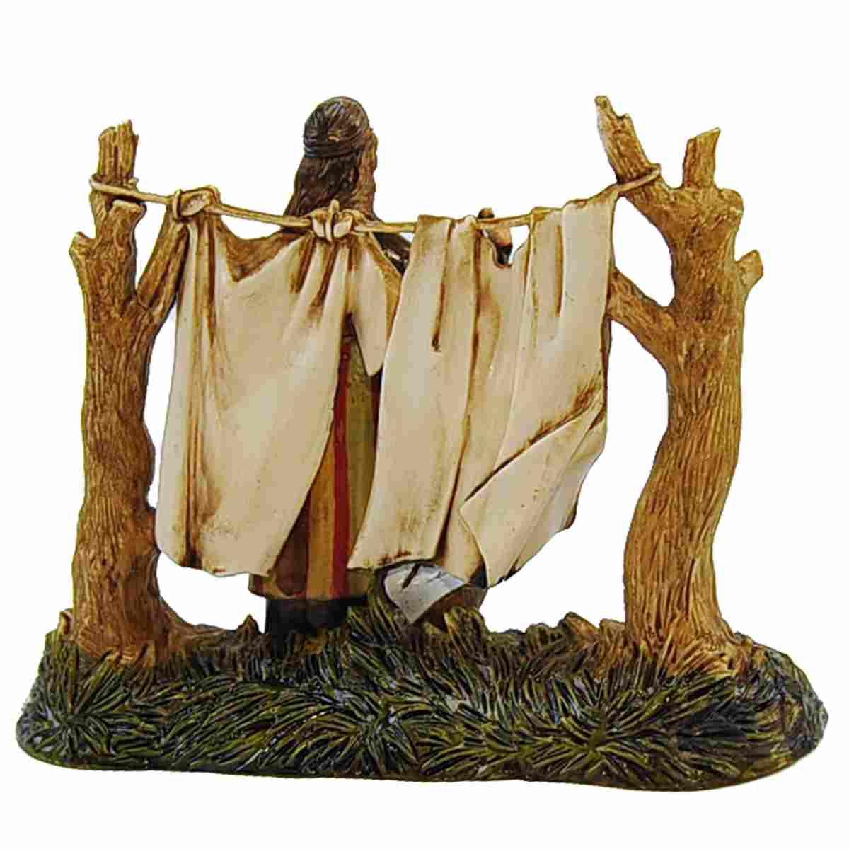 Statua presepe 10 cm lavandaia panni